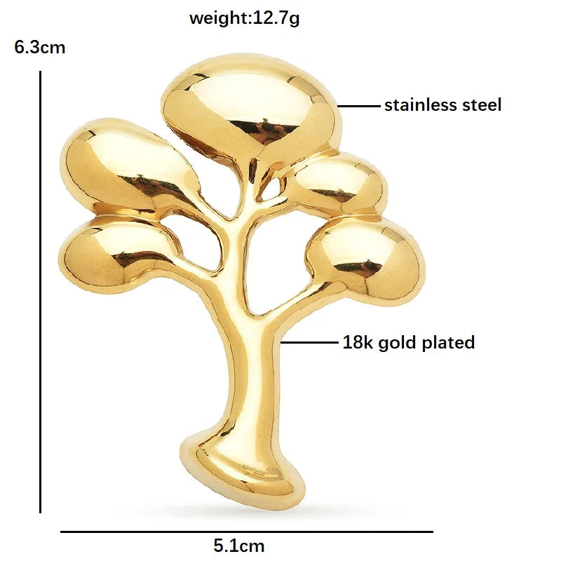 Polished Branching Tree Brooch — dimensions