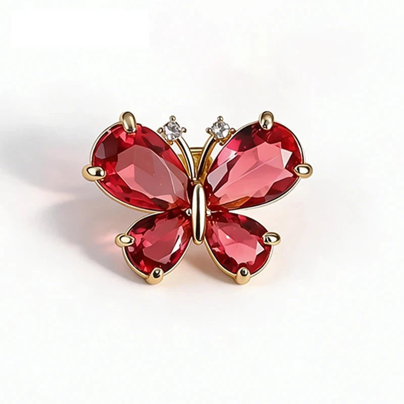 Petite Butterfly with Faceted Wings Brooch original white background product photo