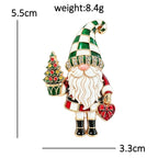 Christmas Gnome with Tree and Gift Brooch