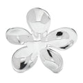 Polished Five-Petal Flower Brooch — Silver