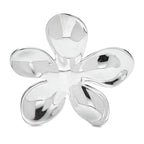Polished Five-Petal Flower Brooch — Silver