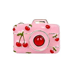 Cherry Print Camera Brooch original white background product photo