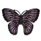 Sparkling Rhinestone Butterfly Brooch — Pink