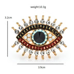 Jeweled Radiant Eye Brooch