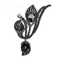 Statement Jeweled Floral Spray with Drop Brooch original variant product photo