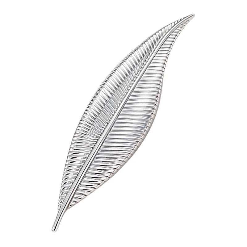 Long Textured Leaf Brooch original white background product photo