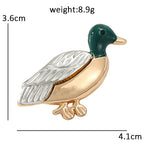 Duck with Engraved Wing Brooch