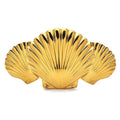 Layered Scallop Shells Stainless Steel Brooch — Gold