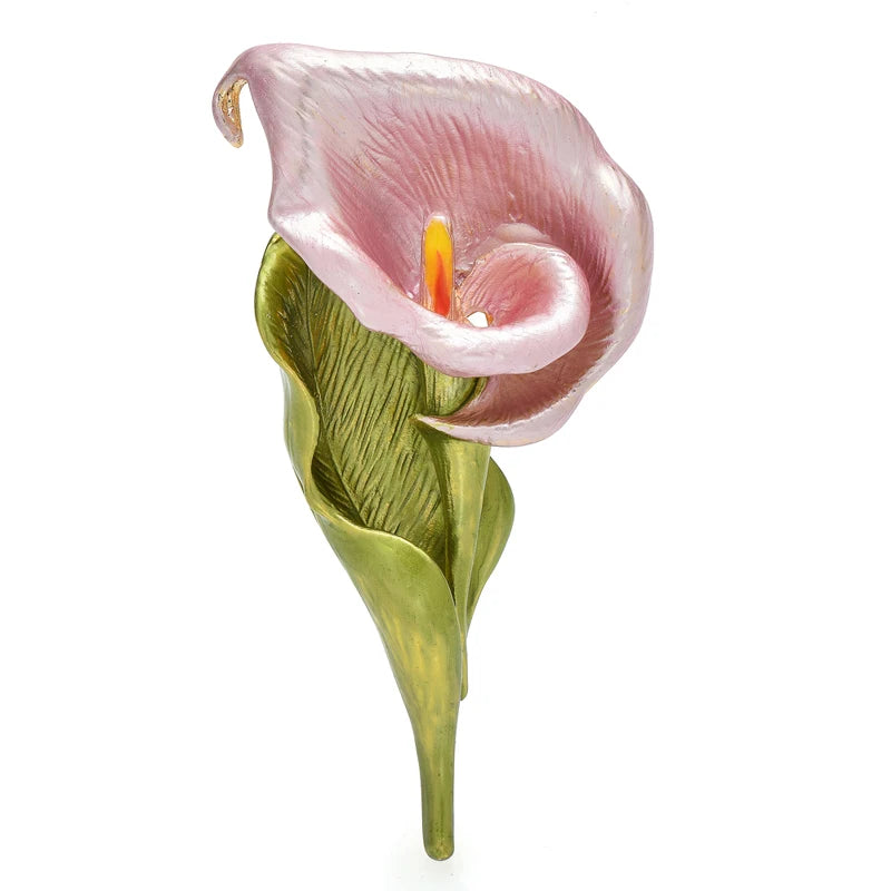 Enamel Calla Lily Stem Brooch
