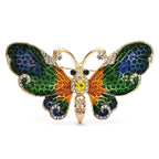 Jeweled Enamel Butterfly Brooch — Blue & Green