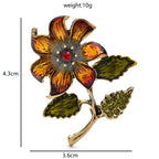 Vintage Enamel Flower Stem Brooch dimensions and weight