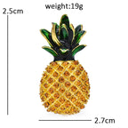 Sparkling Pineapple with Glossy Crown Brooch