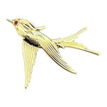 Engraved Flying Swallow Brooch original white background product photo