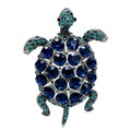 Jeweled Sea Turtle Brooch — Blue