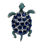 Jeweled Sea Turtle Brooch — Blue