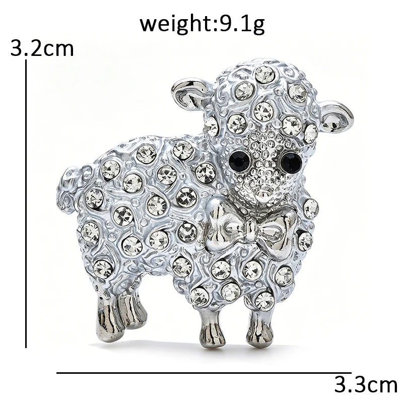 Lamb with Bow Tie Brooch