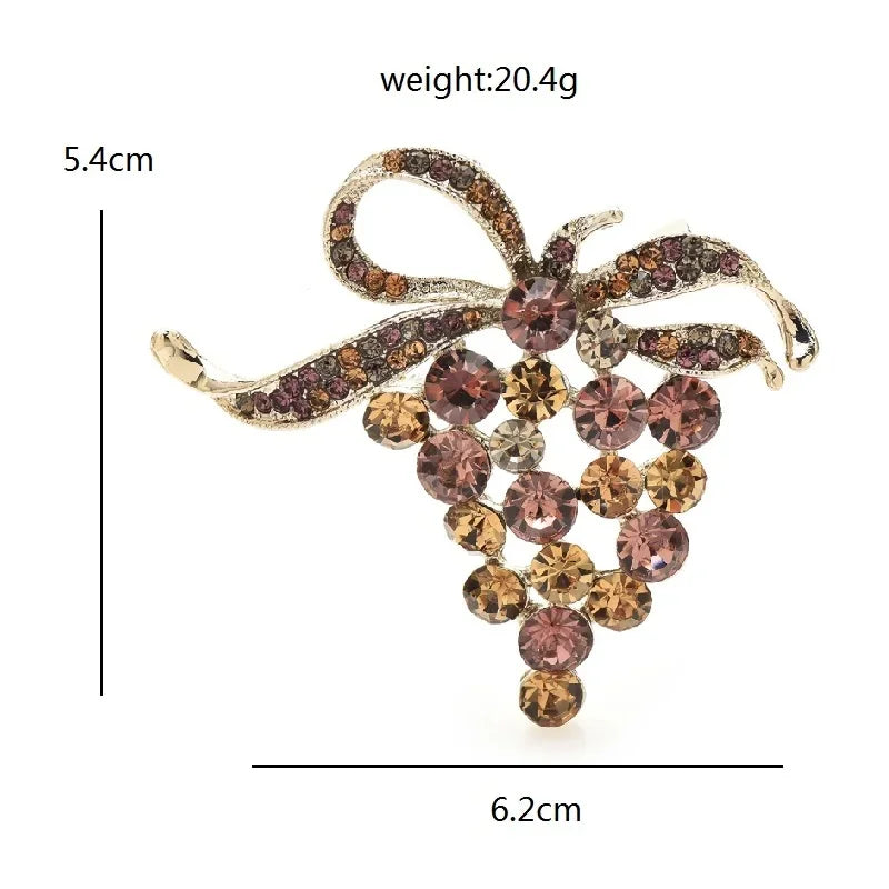 Enamel Botanical and Animal Motif Brooch