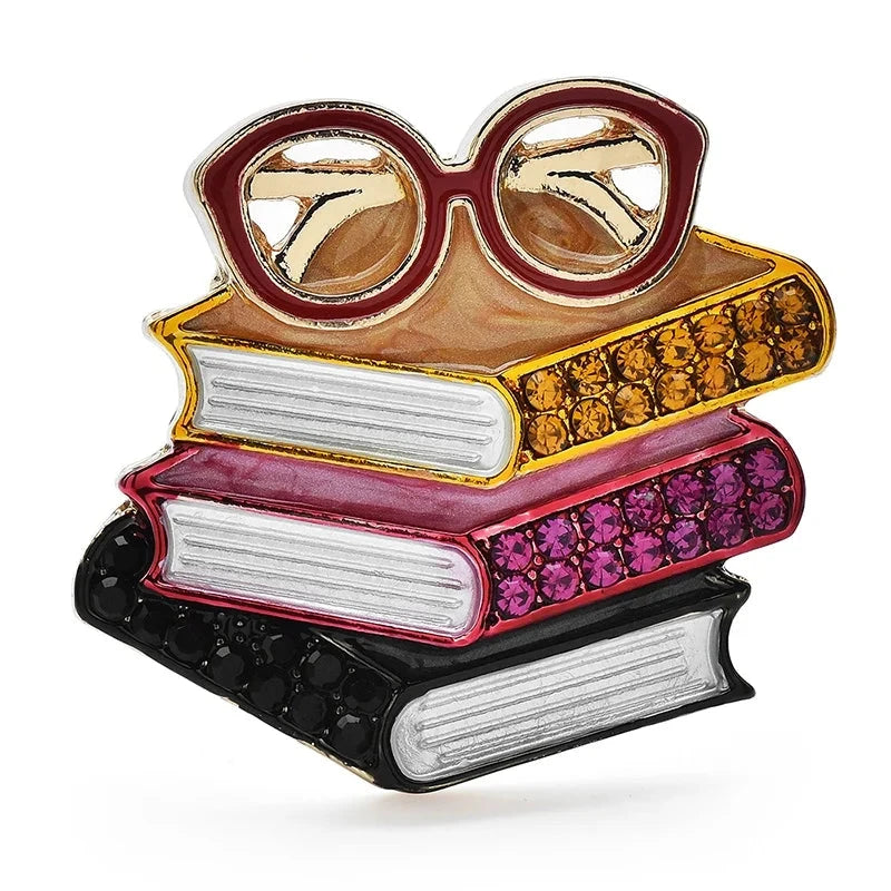 Books and Reading Glasses Brooch — Books & Glasses