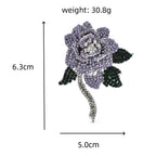 Rhinestone Rose with Crystal Tassel Brooch — dimensions