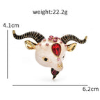 Little Goat Head with Sweeping Horns Brooch