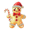 Gingerbread Man with Candy Cane Brooch original white background product photo