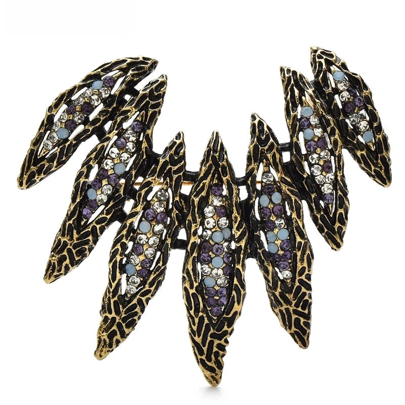 Rhinestone Feather Wing Fan Brooch original variant product photo