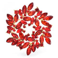 Marquise Crystal Leaf Circle Brooch