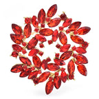 Marquise Crystal Leaf Circle Brooch