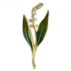 Enamel Lily Sprig with Green Leaves Brooch original variant product photo
