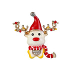 Enamel Christmas Reindeer with Scarf Brooch — Christmas Reindeer