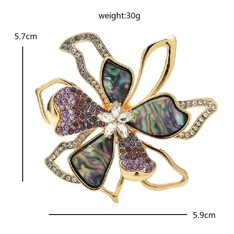 Iridescent Layered Blossom Brooch