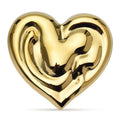 Sculptural Heart Stainless Steel Brooch — Gold