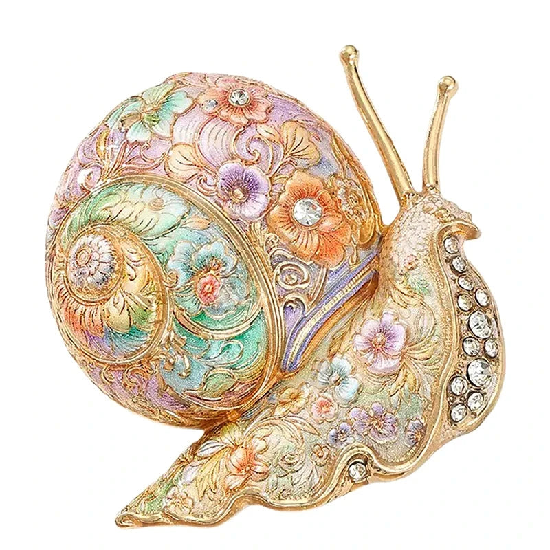 Floral Spiral Shell Snail Brooch original white background product photo