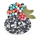 Acrylic Beaded Flower Bouquet Brooch — Multicolor Bouquet