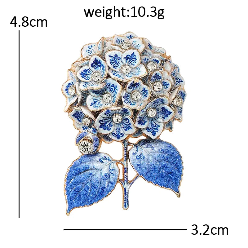 Hydrangea Flower with Ladybug Brooch