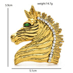 Textured Horse Head with Rhinestone Mane Brooch dimensions and weight