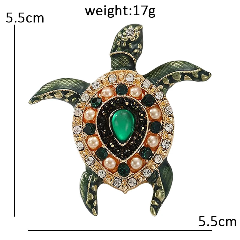 Sea Turtle with an Ornate Shell Brooch