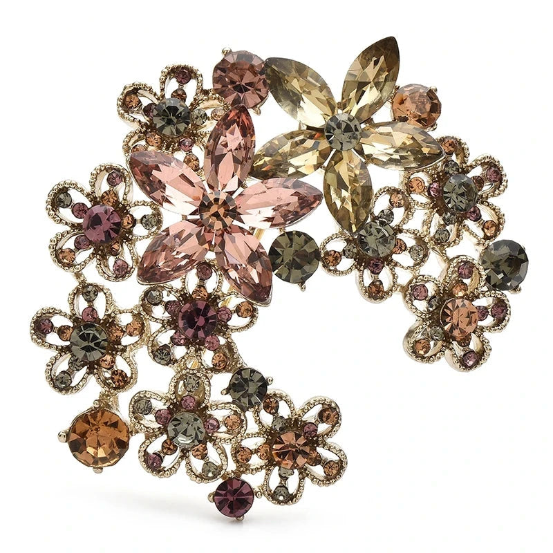 Faceted Floral Crescent Brooch product variant photo