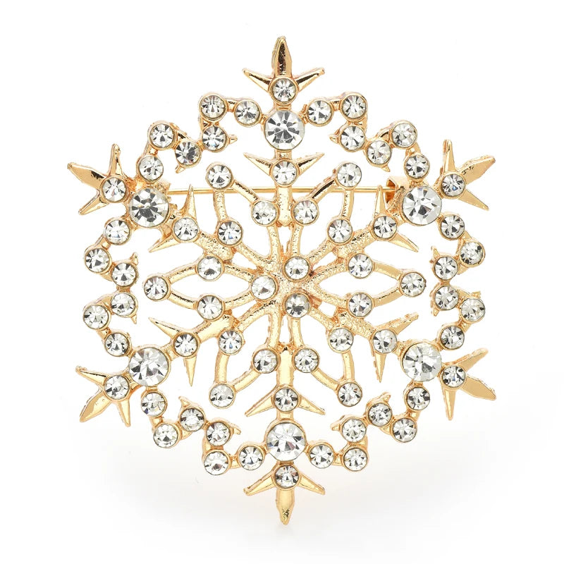 Filigree Crystal Snowflake Brooch