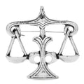 Sculpted Balance Scales Brooch — Silver