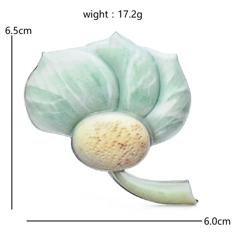 Illustrated Lotus Flower Brooch — dimensions