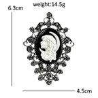 Ornate Scroll Frame Lady Cameo Brooch