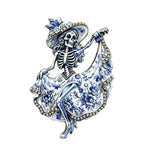 Dancing Calavera Lady in Floral Dress Brooch original white background product photo