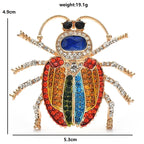 Multicolor Rhinestone Beetle Brooch — dimensions