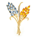 Jeweled Wheat Sprig Brooch