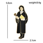 Enamel Lawyer in Gown Brooch — dimensions