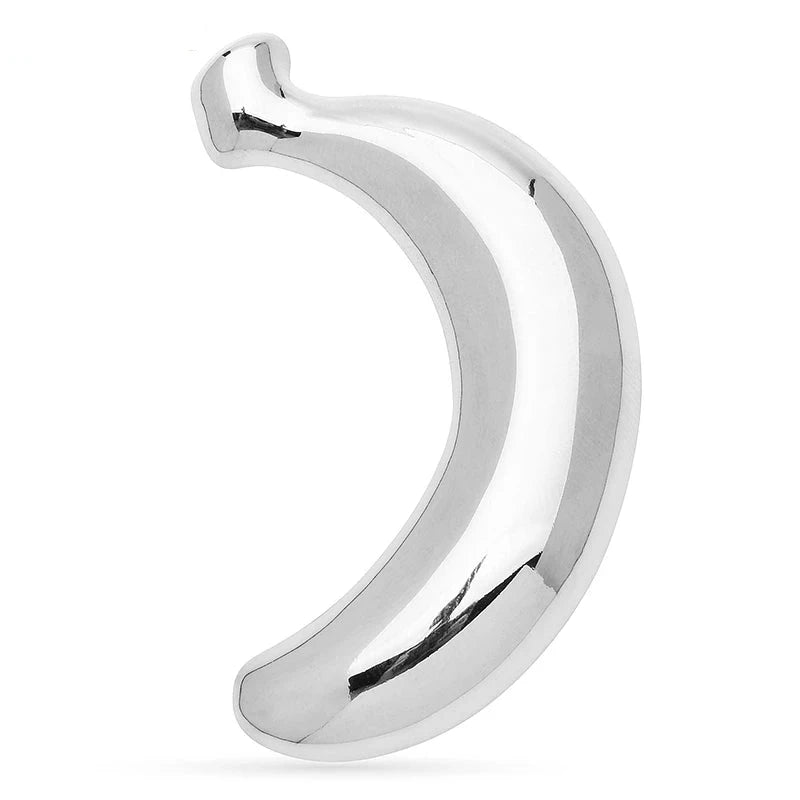 Polished Banana Stainless Steel Brooch — Silver