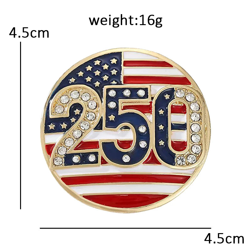 America 250 Commemorative Motif Brooch