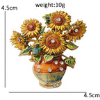 Painting Gallery Floral and Landscape Motif Brooch