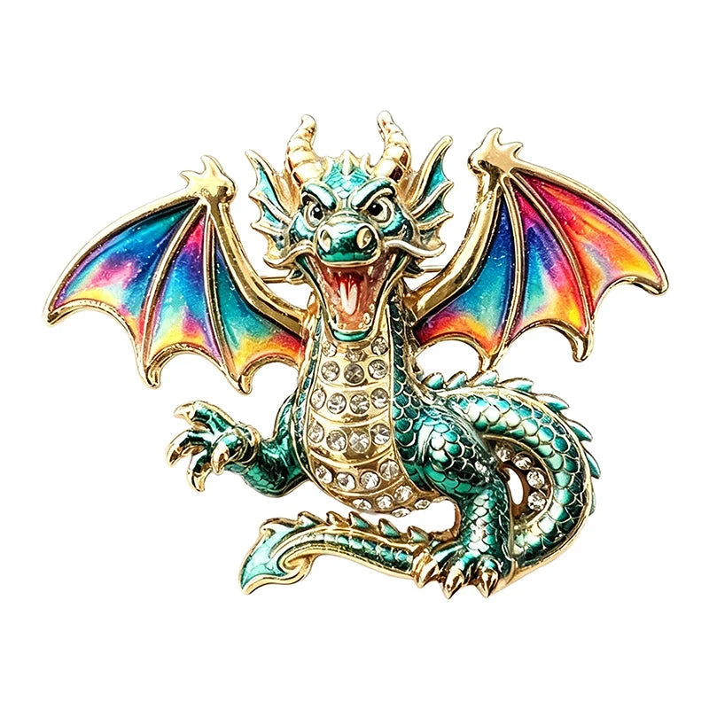 Dragon with Rainbow Wings Brooch original white background product photo